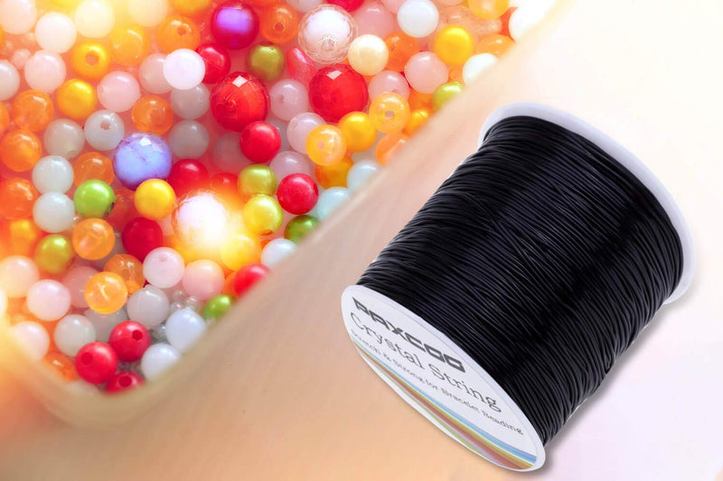 Paxcoo Stretchy String for Bracelets, 0.8mm Black Elastic String Bracelet Cord Jewelry Bead Thread for Bracelets, Necklaces, Beading and Jewelry Making - NewNest Australia