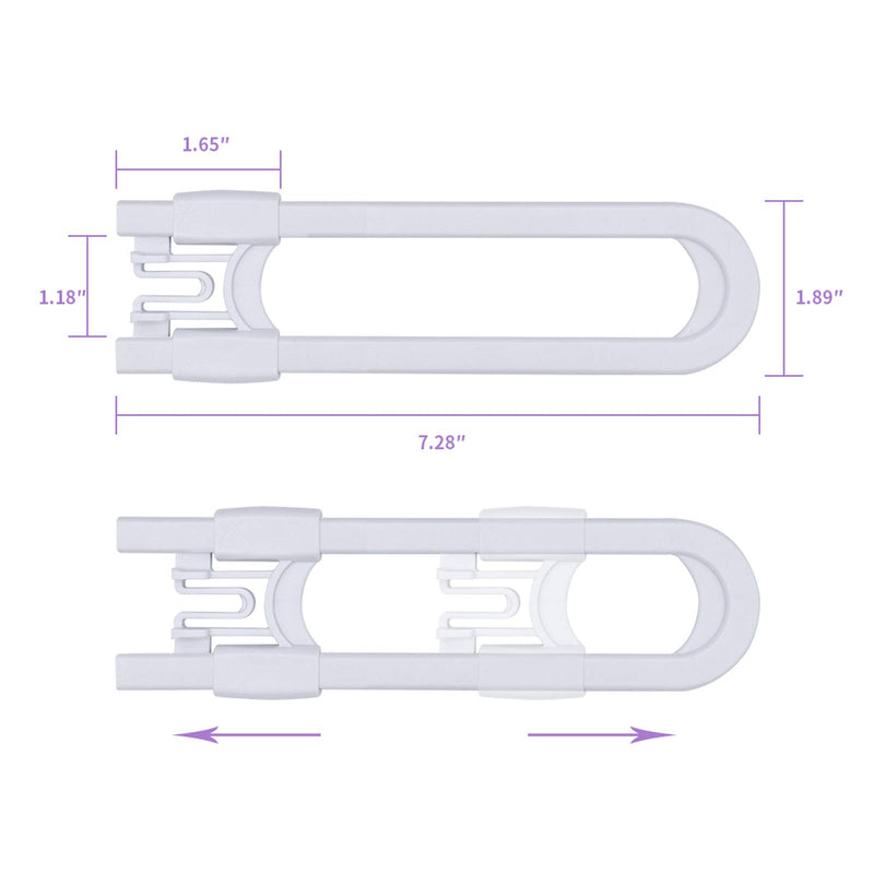 Sliding Cabinet Child Safety Locks-GRANDOTO U Slide Door Locking for Childproof Safe Latch & Baby Proofing Lock for Wardrobe,Kitchen,Bathroom,Drawer,Fridge,Cupboard Doors Knobs & Handles (4Pack White) 4 - NewNest Australia