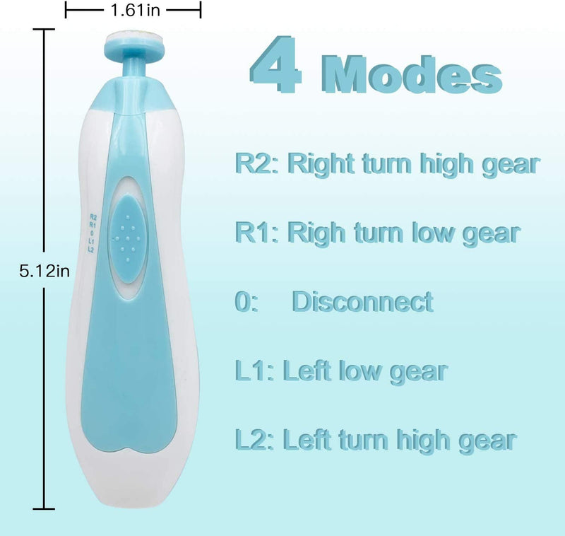Baby Nail Trimmer File with Light Safe Electric Nail Clippers Kit for Newborn Infant Toddler Kids Toes and Fingernails Care, Polish and Trim Battery Operated (AA) - NewNest Australia