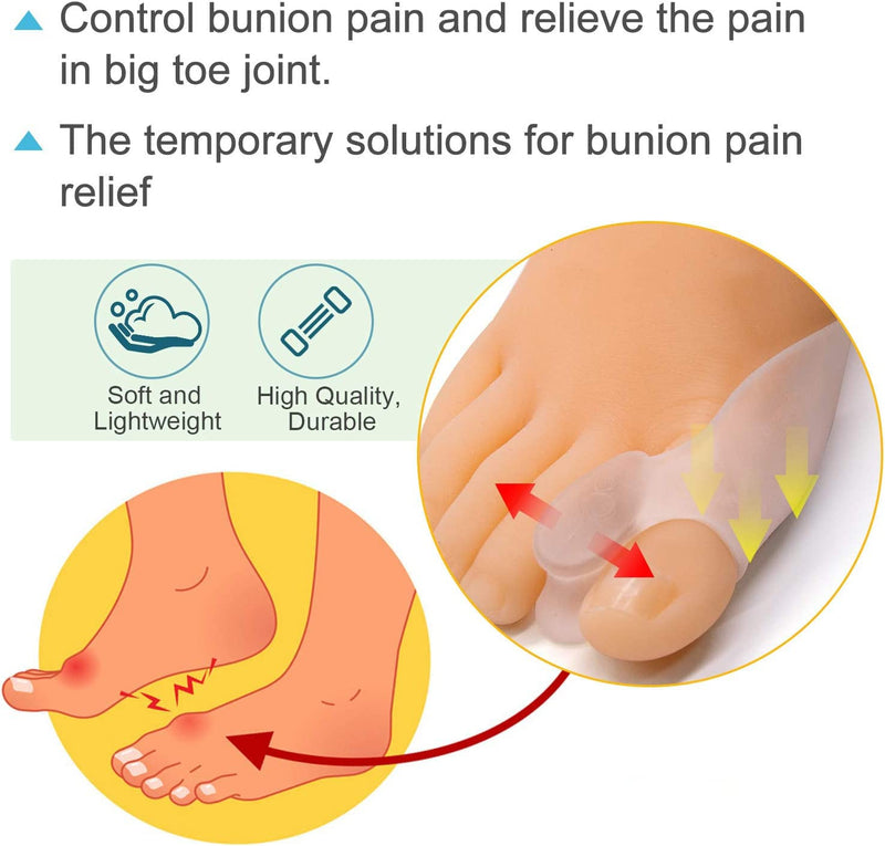 PrettSole 2 Pairs Bunion Cushion Pads (1/2’’Thickness), Bunion Protector with Spacer to Separate Big Toe, Bunion Relief Pads with Gel Shield to Relieve Bunion Pain, Treat Pain in Big Toe Joint - NewNest Australia