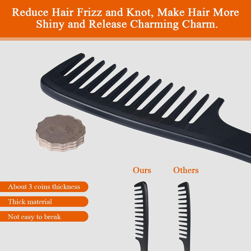 URAQT Hairdressing Combs Set, 3 Pack Wide Tooth Combs, Heat Resistant Anti-static Carbon Hair Brush Hair Comb for Long, Wet or Curly Hair Detangling Wide Tooth Comb Set - NewNest Australia