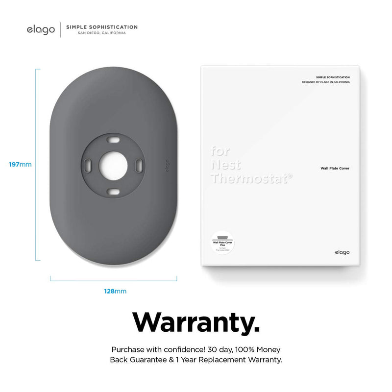 elago Wall Plate Cover Plus Compatible with Google Nest Thermostat 2020 [Charcoal] - Durable Polycarbonate Material, Easy Installation, Complementary Design Charcoal Grey - NewNest Australia