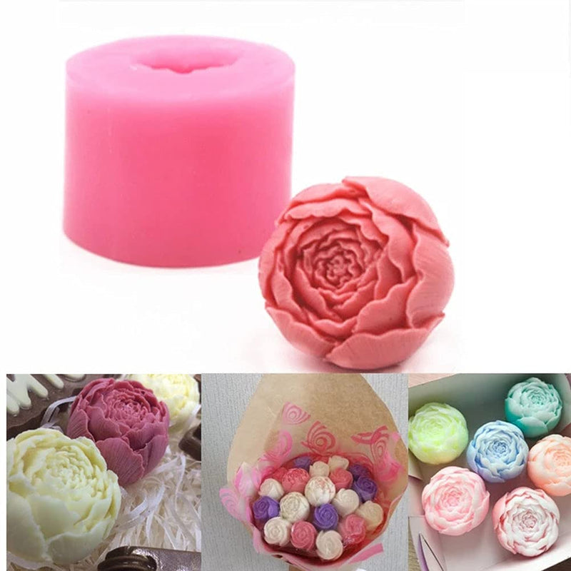 MEMOVAN 4pcs 3D Flower Silicone Soap Mold 3D Rose Flower Silicone Fondant Mold Bloom Rose Shape Resin Candle Mold for Cake Decoration Chocolate Handmade Soap Candy Making Clay Lotion Bar Wax DIY Craft - NewNest Australia