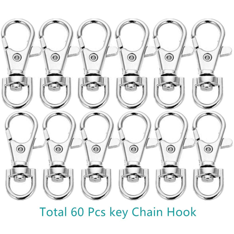 IPXEAD 120PCS Premium Swivel Lanyard Snap Hook with Key Rings, Metal Hooks Keychain Hooks for Lanyard Key Rings Crafting - NewNest Australia