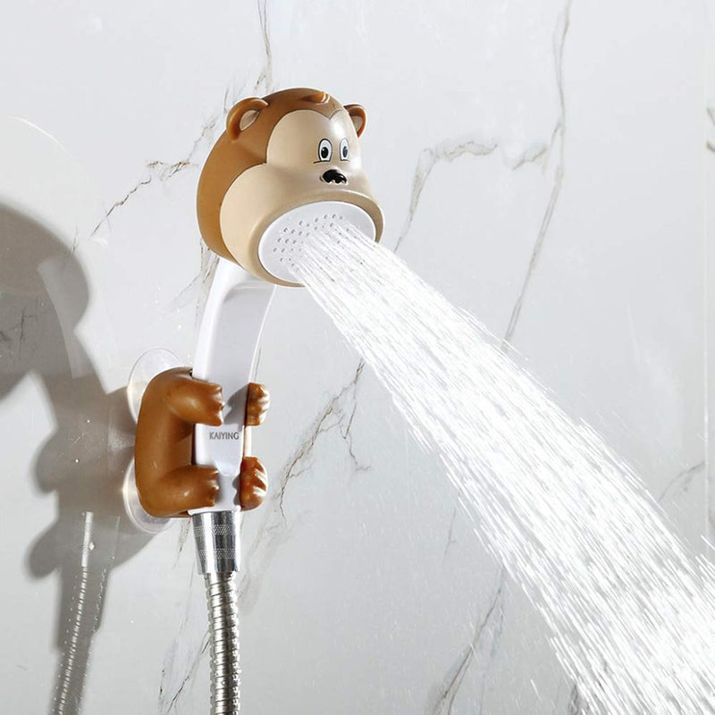 KAIYING Children's Handheld Shower Head,Cartoon Water Flow Spray Shower Head Baby Kids Toddler Bath Play Bathing Toys (L:Showerhead(Monkey)+Hose+Diverter) - NewNest Australia