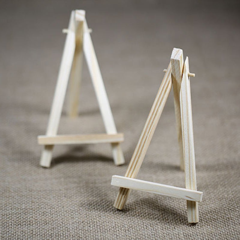 NewNest Australia - SK 12pcs Mini Wooden Easels Display Stand Photo Painting Display Portable Tripod Holder Stand- 6Inch (Wood) Wood 