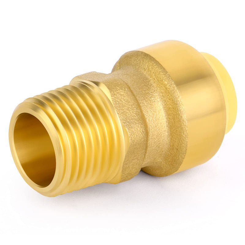 Gasher 2Pcs 1 Inch x 1 Inch MNPT Straight Connector Plumbing Fitting Tube Coupling Push-To-Connect Lead Free Brass, PEX Fittings with Disconnect Clip 1 Inch OD Female - NewNest Australia