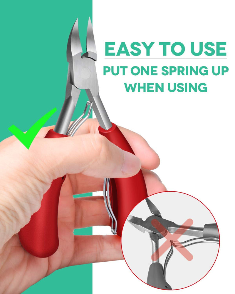Podiatrist Toenail Clippers, Super Sharp Nail Clippers for Thick & Ingrown Hard Toenail Fingernail. Stainless Steel Pedicure Clippers Toenail Cutters. Professional Pedicure Tool for Men Women Senior Red + Silver - NewNest Australia