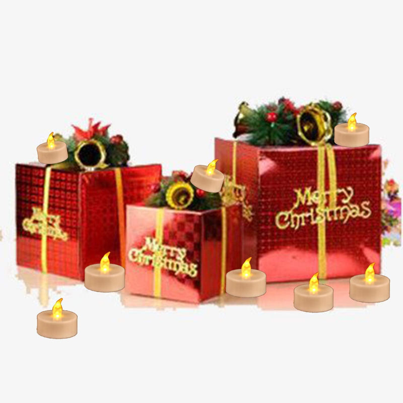 JUNPEI 24Pack Battery Tea Lights - LED Tea Lights Realistic and Bright Flickering Holiday Gift Operated Flameless LED Tea Light for Seasonal & Festival Celebration Warm Yellow Lamp Battery Powered J-01,24pack Warm Yellow - NewNest Australia