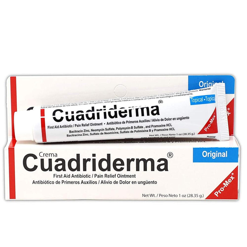 Cuadriderma Original, First Aid Antibiotic, Minor Cuts and Burns Protection Ointment, 1 Oz, Tube. - NewNest Australia