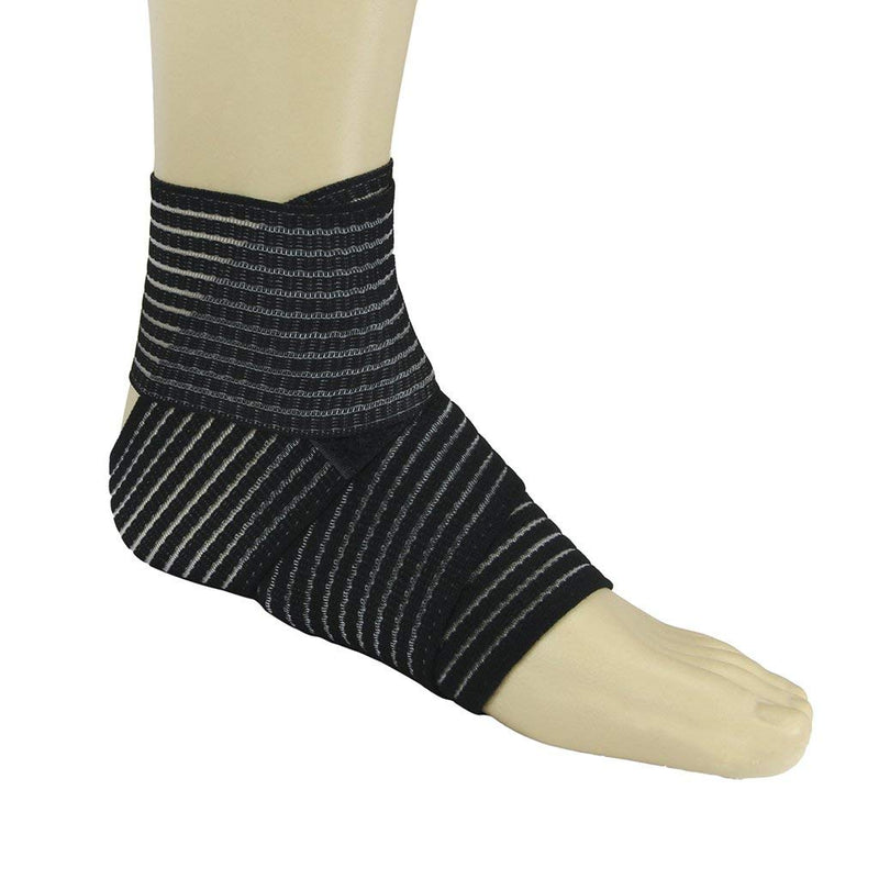 BXT Elastic Breathable Wrap Ankle Support Brace Compression Knee Elbow Wrist Ankle Hand Support Wrap Sports Bandage Strap with Hook & Loop Fastener Straps(ONE PIECE) Black, 27.5 inch - NewNest Australia