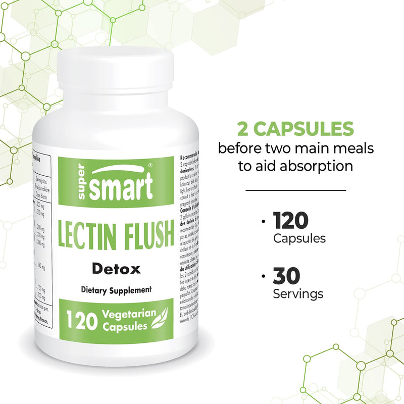 Supersmart - Lectin Flush - Support For Food Allergies And Intolerances - Promotes A Healthy Digestive Tract - Detoxification Treatment - Not Gmo And Gluten Free - NewNest Australia