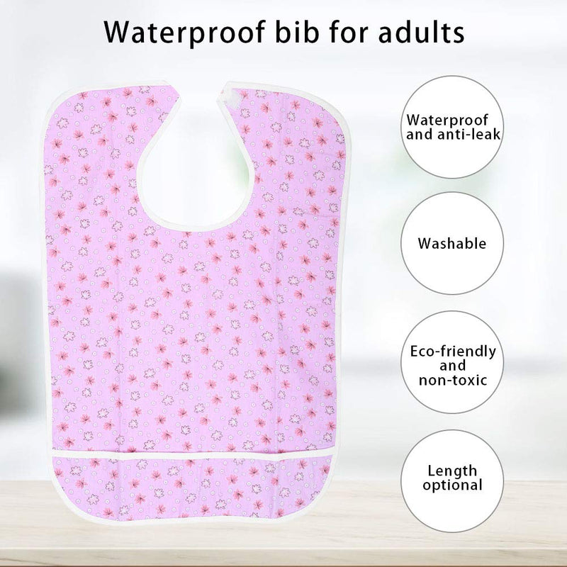 Waterproof Long Adult Bibs, Reusable Washable Stain Resistant Dining Eating Bib Clothing Protector Adult Aid Apron for Seniors Elderly Patient for Mealtime(23 * 15 * 1cm-pink 45 * 65) 23*15*1cm pink 45*65 - NewNest Australia