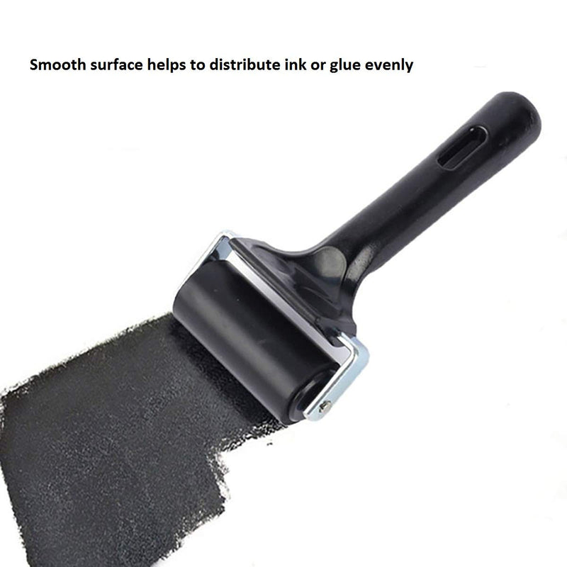 3 Pack Printmaking Brayers - Premium Brayer Rollers for Crafting, Hard Rubber Roller Brayers, Vinyl Roller Ink Paint Brush for Wallpapers Stamping Gluing Application (2.4’’, 4’’, 7.9’’) (Black) black - NewNest Australia