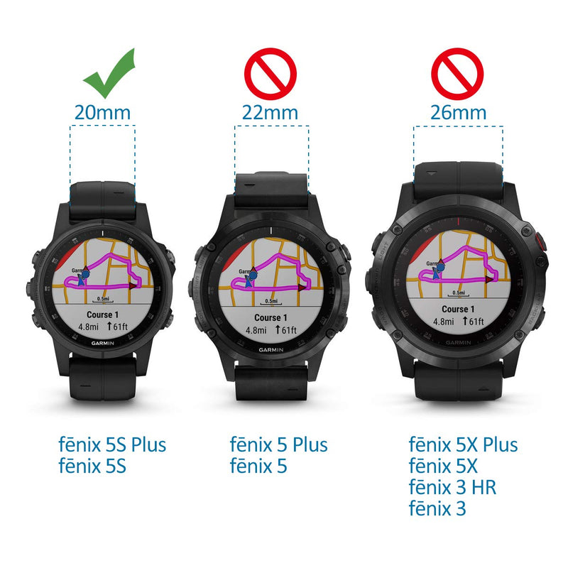 Sport Mesh Strap Compatible with Garmin Fenix 5S and 5S Plus Multisport GPS Smartwatch Bands Replacement Woven Nylon Watch Wristband 20mm (12#, Large) 12# Pink Sand Large (6.1"-8.1") - NewNest Australia