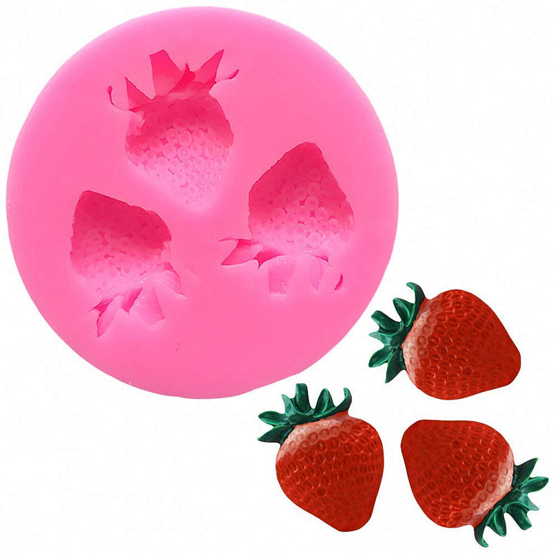 3Pcs/Set Strawberry Fondant Gumpaste Mold Silicone Chocolate Candy Mold for Cupcake Cake Decoration Handmade Soap Embeds Polymer Clay Resin Mold - NewNest Australia