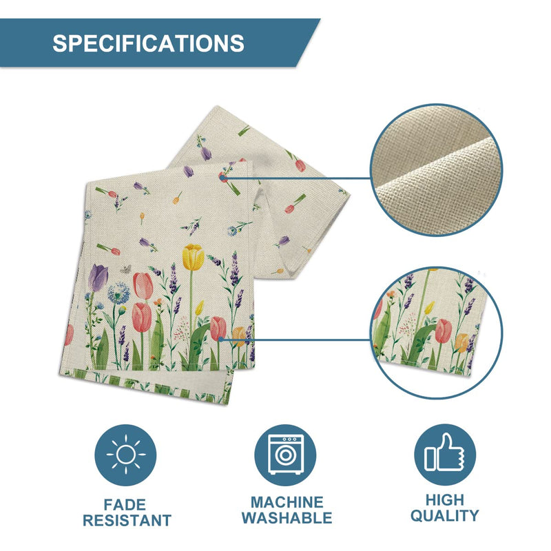 Artoid Mode Lavender Tulip Spring Table Runner, Summer Seasonal Anniversary Holiday Kitchen Dining Table Decoration for Indoor Outdoor Home Party Decor 13 x 36 Inch Table Runner, 13" x 36" - NewNest Australia