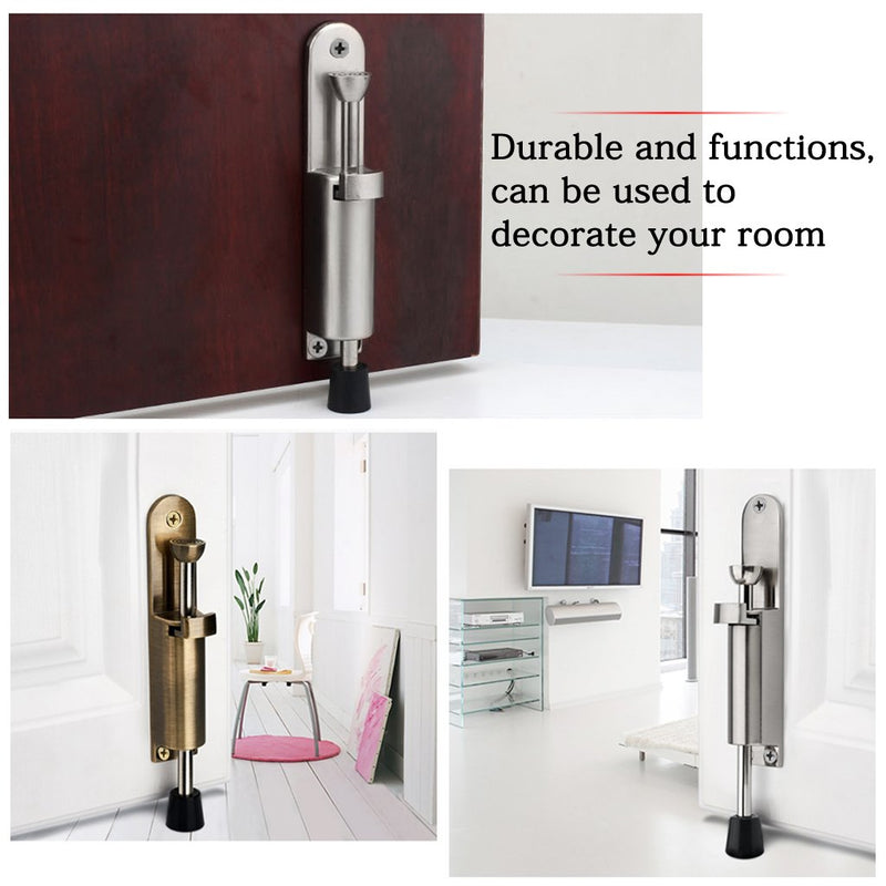 Sumnacon Kickdown Door Stop - Stainless Steel Easy Step Door Stopper, Spring Loaded Telescopic Step On/Off Door Stopper Rubber, Adjustable Heavy Duty Door Locks Holder Stop/Release by Foot, Silver - NewNest Australia