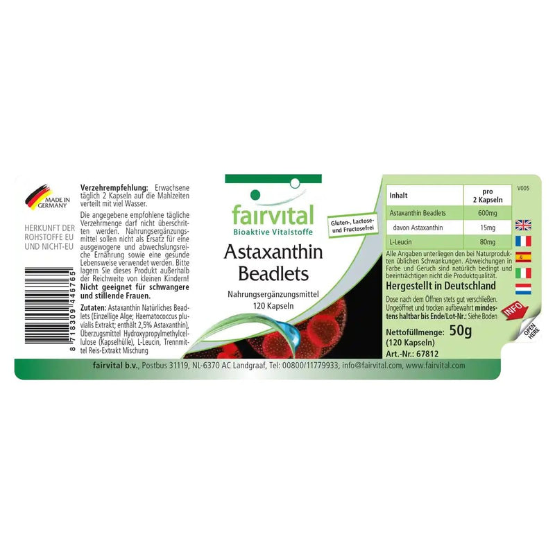 Astaxanthin 15Mg Per Day Astapure Beadlets, Microencapsulated Astaxanthin Complex, With High Dosage And No Magnesium Stearate ‚ 120 Capsules ‚ Antioxidant For The Cell Protection, Protect Your Skin - NewNest Australia