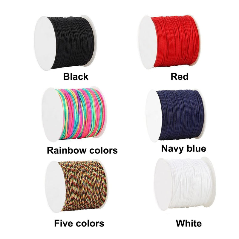 Nylon Cord, 6 Rolls 888 Feet 0.8 mm Beading String Cord for Macrame, Satin Rattail, Kumihimo, Blinds String, Friendship Bracelets, Chinese Knot Braided String - NewNest Australia