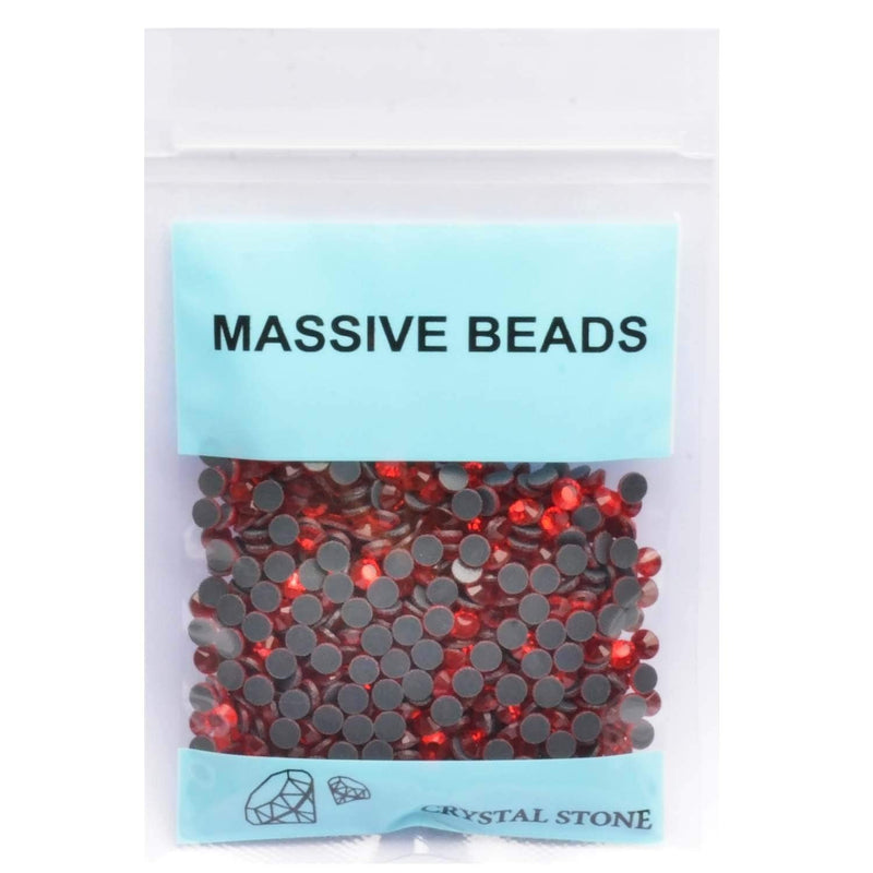 4500 Pieces Hot Fix Glass Flatback Rhinestones HotFix Round Crystal Gems (Light Red, SS6) Light Red - NewNest Australia
