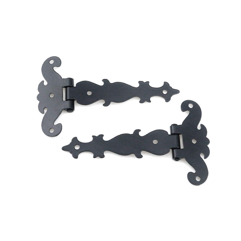 MY MIRONEY 4.45" x 2.72" Tee Hinge Zinc Alloy Black Decorative T-Strap Hinges Door Hinges with Screws Pack of 4 - NewNest Australia