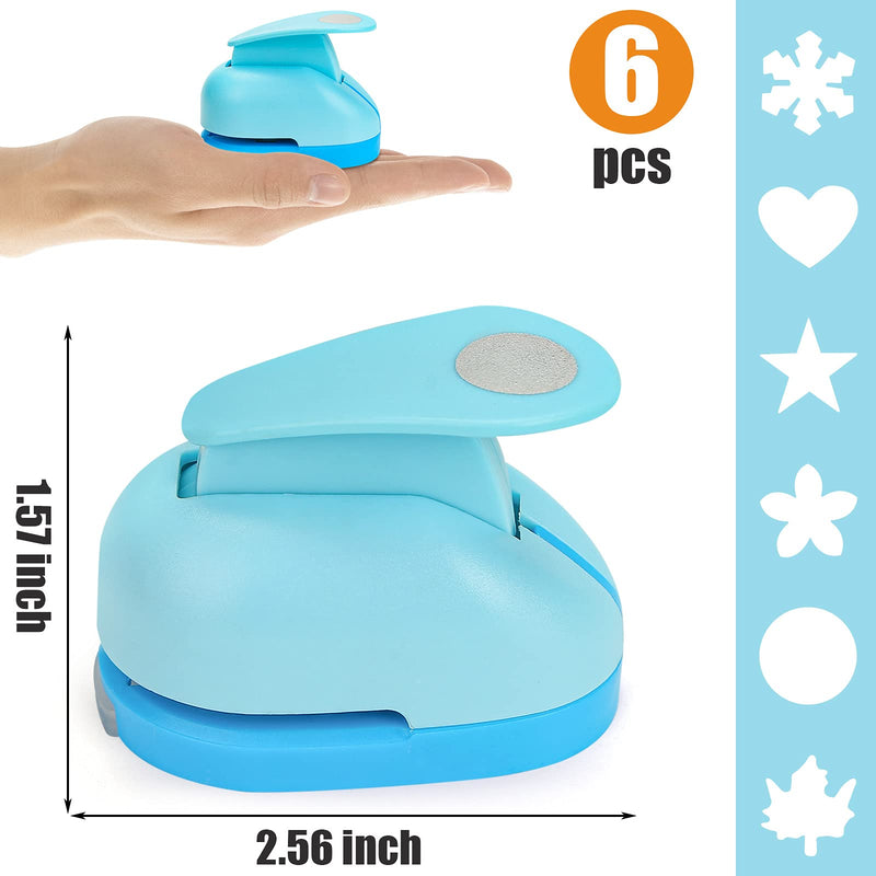 LoveInUSA Punch Craft Set, 6PCS Hole Punch Shapes Hole Puncher for Crafts Paper Punches Decorative Snowflake Star Circle Hole Puncher for Crafting Scrapbook Nail Designs - NewNest Australia