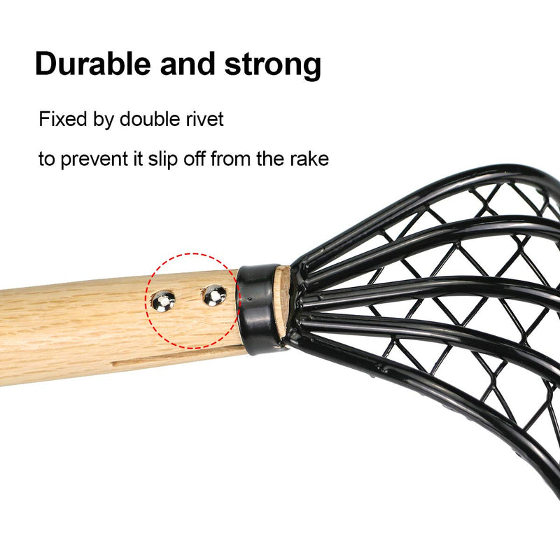 Claw Rake with Mesh Net, 15 Inch Japanese Hand Rake, 5-Tine Ninja Steel Clamming Claws, Long Handled Shell Clam Digger, Dig Seafood Accessories with Flat Cowhide Rope, Lightweight, Sturdy, Compact 15in Clam Rake - NewNest Australia