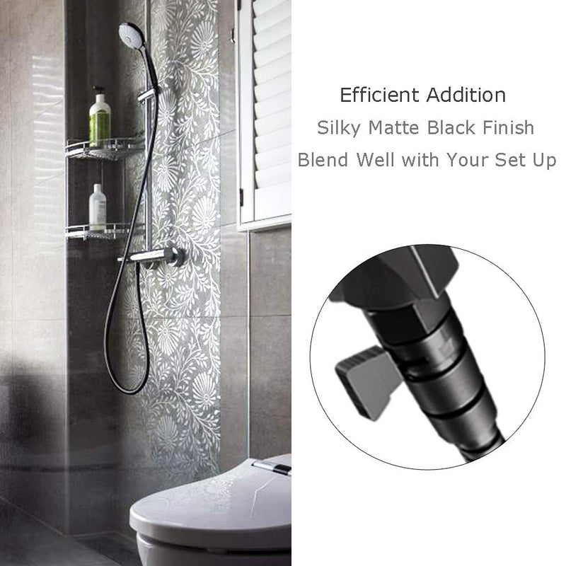 Water Flow Control Valve, Angle Simple Brass Shut Off Valve for Handheld Shower, Water Volume Adjust Valve, Shower Head Flow Control Valve, Water Pressure Regulator, Matte Black - NewNest Australia