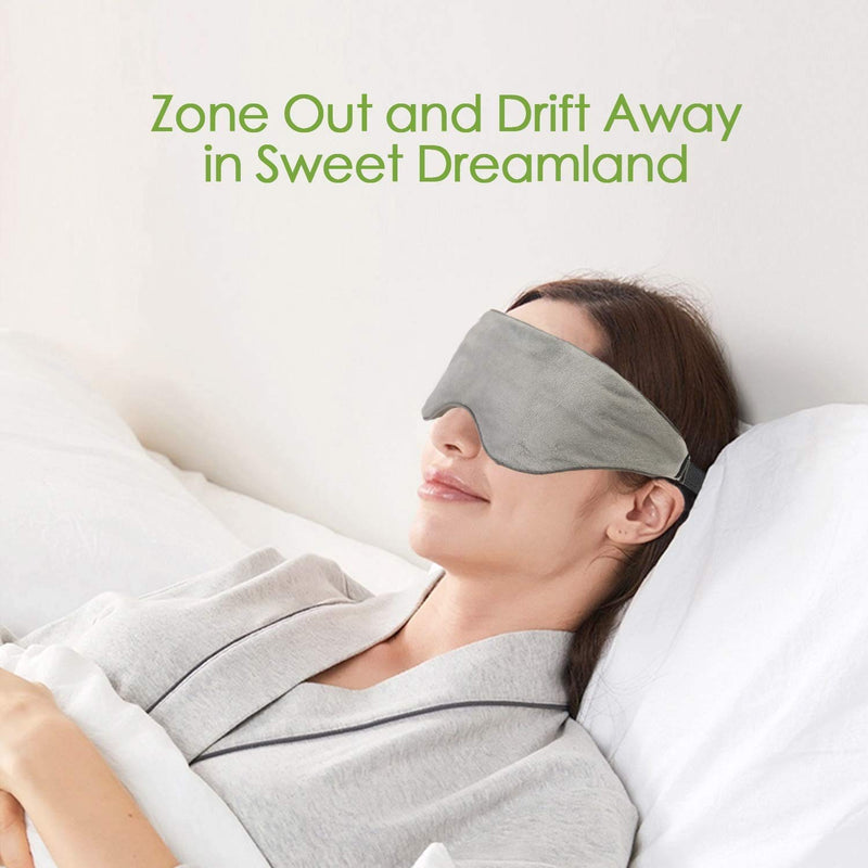 Sivio Weighted Eye Mask for Women & Men, Heatable and Freezeable Weighted Eye Pillow with Silica Beads & Adjustable Strap, Soft Breathable Cotton Eye Cover for Sleeping Faster and Better Grey - NewNest Australia