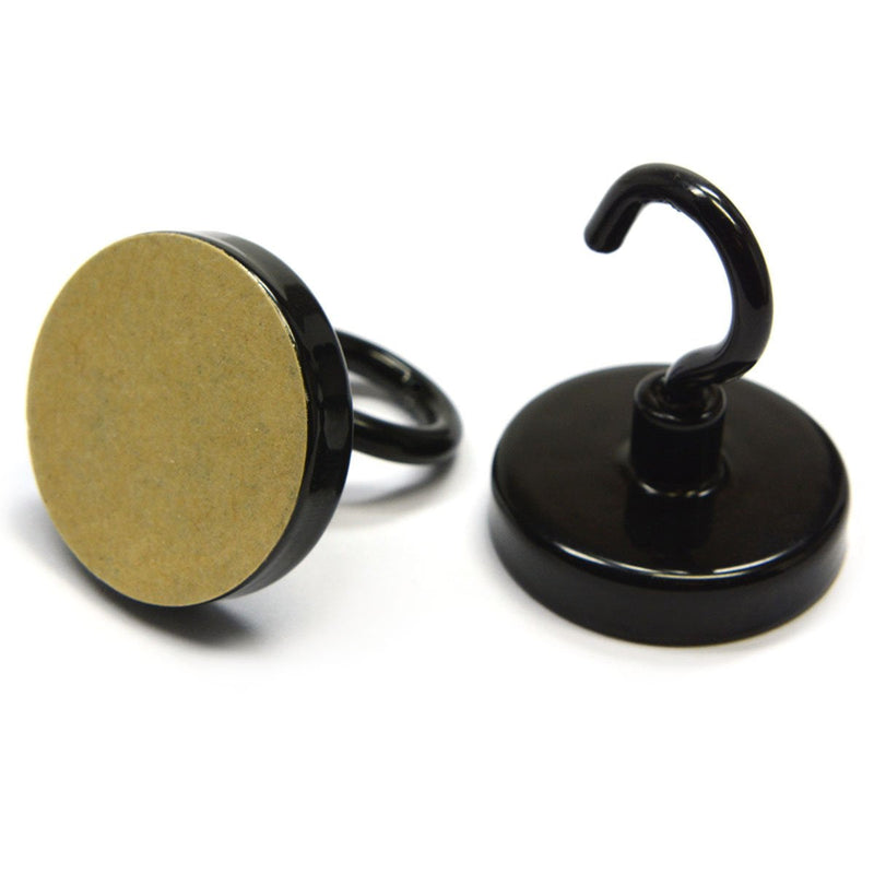 CMS Magnetics® Ceramic Magnet Hook (6-Count) 1 1/4" in Diameter with 18 LB Holding Power, Strong Hook for Kitchen, Bathroom, Curtains, Garage, Office, Fridge, Cruise, Workplace Black - NewNest Australia