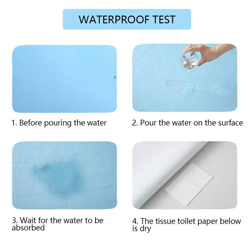 Beedsooth Washable Premium Incontinence Bed Pad for Adults or Children with Bed wetting Super Absorbent Bed Protection Draw Sheets Blue - 70×90cm - NewNest Australia