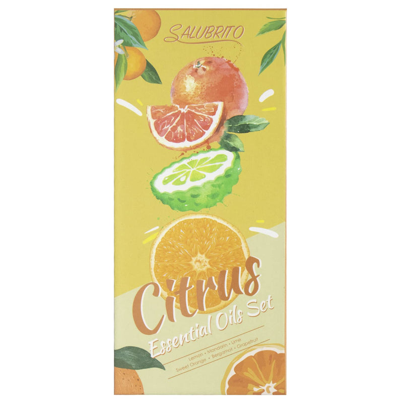 Salubrito Citrus Fragrances Essential Oils Set For Diffusers, Natural Fragrance Oils For Diffusers, 6 X 10 Ml, Sweet Orange, Bergamot, Grapefruit, Lemon, Mandarin, Lime - NewNest Australia