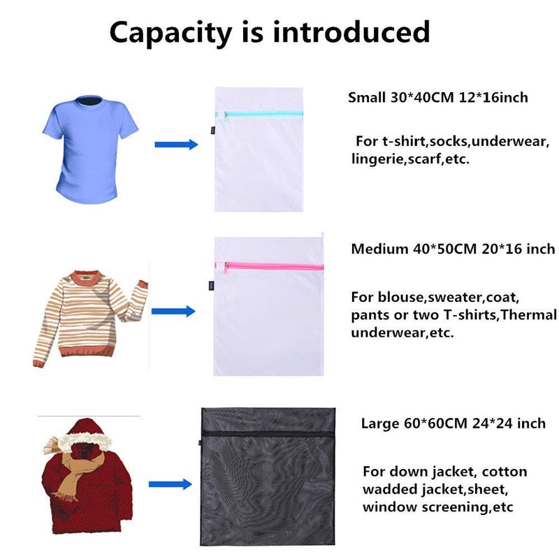 Set of 5 Mesh Laundry Bags-1 Extra Large, 2 Large & 2 Medium Bags Laundry,Blouse, Hosiery, Stocking, Underwear, Bra Lingerie, Travel Laundry Bag A White 2M,1XL,2L - NewNest Australia