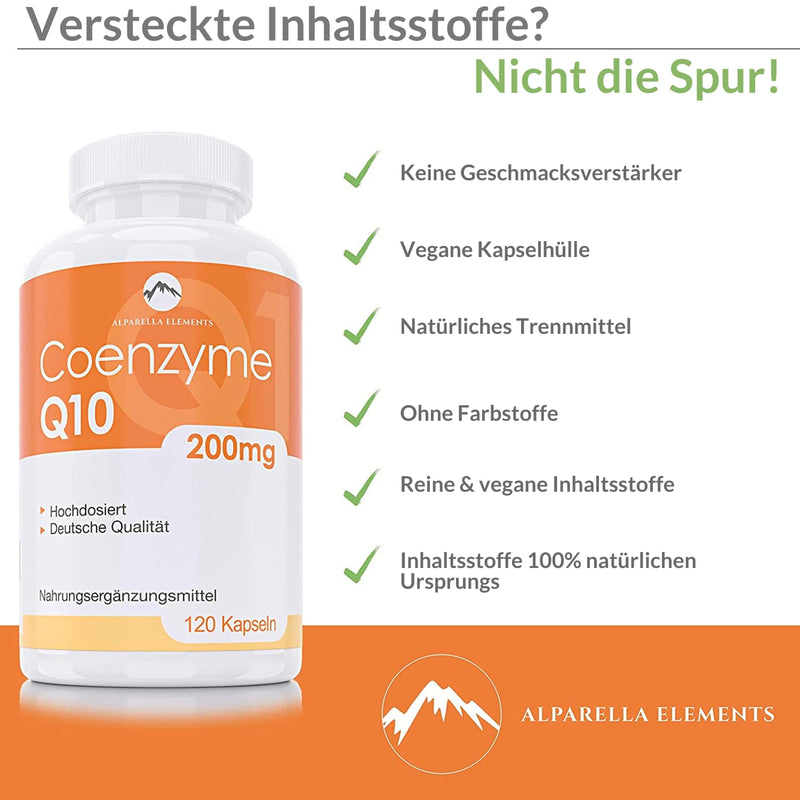 Coenzyme Q10 200 Mg Capsules, 120 Labels Per ‚ High Dose ‚ Made In Germany, Energy, Endurance & Boy, Healthy Skin, Supports Heart Disease, System, Nerves & Immune System - NewNest Australia