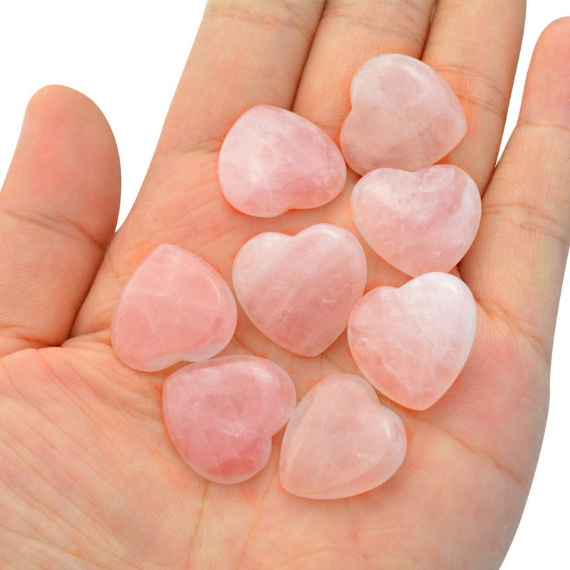Marrywindix 15 Packs 0.8 Inches Healing Crystal Natural Rose Stone Heart Love Carved Palm Worry Stone Chakra Reiki Balancing - NewNest Australia