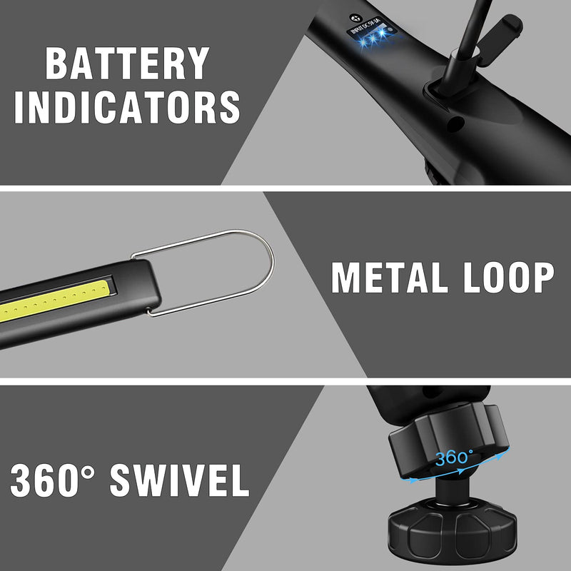 Dr. Prepare LED Work Light, 700 Lumens Rechargeable Work Light 3200mAh, Cordless Portable Magnetic COB LED Work Light, Inspection Light for Car Repair, Home, Garage, Emergency - NewNest Australia