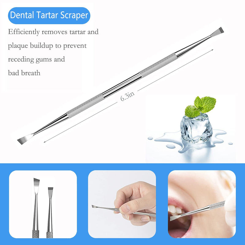 SENLMLER Professional Dental Pick Tools Kit, Teeth Cleaning Calculus Remover Tool for Dentist, Personal Using, Pets Oral Care Set with Dental Mirror Dental Tartar Scraper Dental Probe and Storage Box Style 1 - NewNest Australia