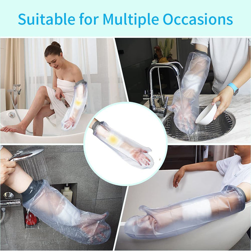 EVERCRYO Waterproof Adult Short Arm Cast Cover for Shower, Bath - Reusable Cast and Bandage Protector - Watertight Protection for Broken Arm, Hand, Finger, Wrist (Grey) - NewNest Australia