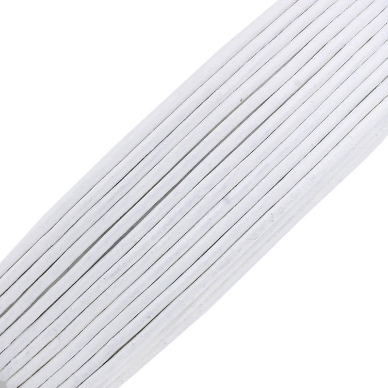 BEADNOVA Genuine Round Leather Cord White Leather Strips for Jewelry Making Bracelet Necklace Beading (11 Yards,1.5mm) 01.white 1.5mm - NewNest Australia