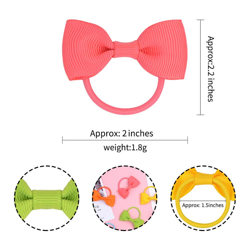 40PCS 2 Inches Baby Girls Hair Bows Ties Mini Boutique Elastic Hair Rubber Ribbon Hair Band Accessories for Kids Toddlers Infants (40 PCS) 40 PCS - NewNest Australia