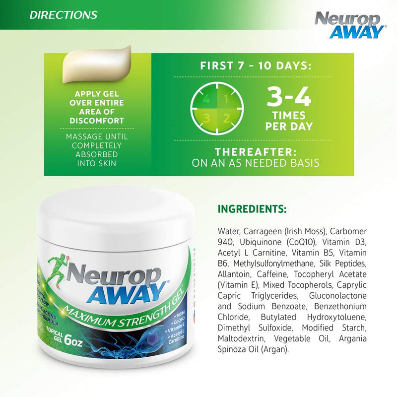 VasoCorp NeuropAWAY Neurop Pain Relief | 2 oz Maximum Strength Gel Nerve Pain Relief and neurop Pain Relief for feet, neurop Support for Burning Numbness Pain in Legs and feet Topical Gel. 2 Ounce (Pack of 1) - NewNest Australia