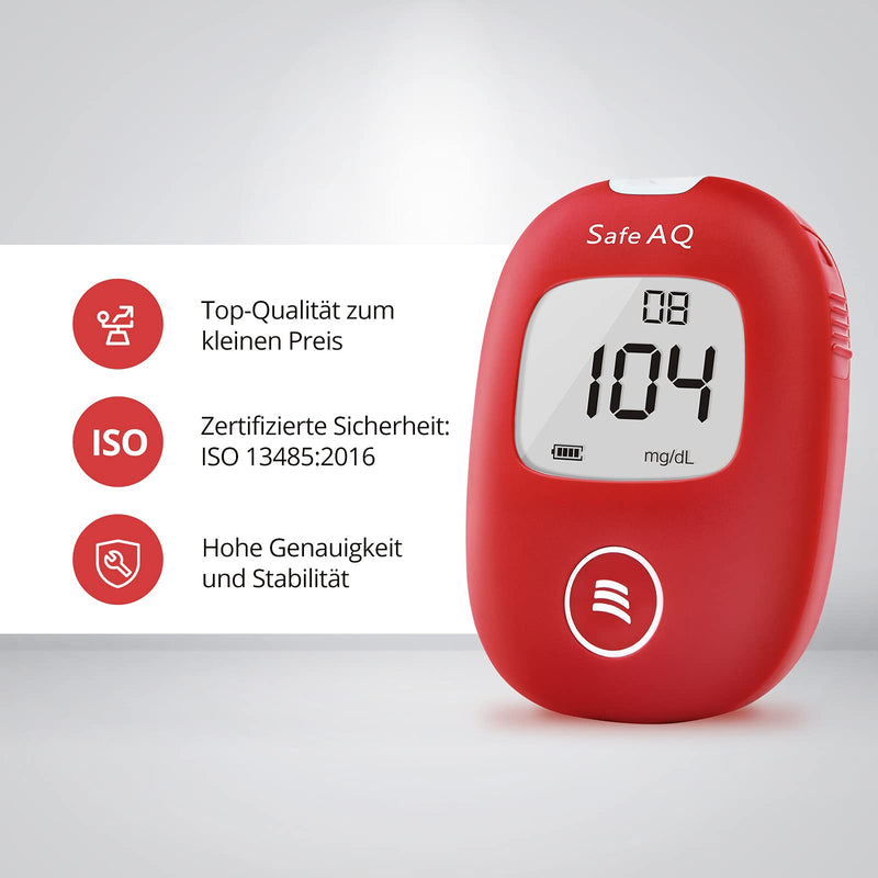 sinocare Blood Glucose Monitor, mg/dL, Blood Glucose Monitor Set with Test Strips x 25, Self-Test Diabetes Set, Portable for Travel (Safe AQ Smart) - NewNest Australia
