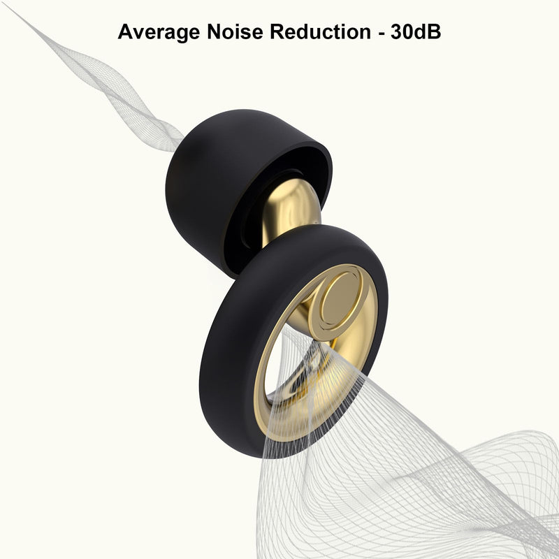 Jayine Plus Ear Plugs For Sleeping, Ear Protection Ear Plugs Reduction 30 Db, Reusable Soft Silicone Earplugs For Concerts, Travel, Concentration - More Extra Accessories Including - Gold - NewNest Australia