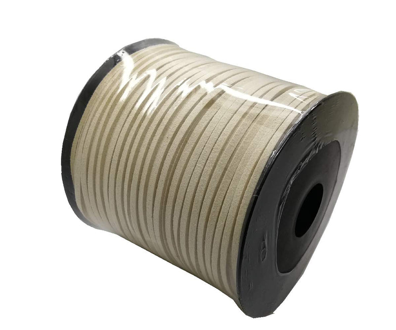 PAMIR TONG 100 Yards 2.6mm Suede Leather Cords Leather Lace Flat Faux Suede Cord String Thread Velvet Cord for Necklace, Bracelet, Beading and DIY Crafts (Beige) Beige - NewNest Australia