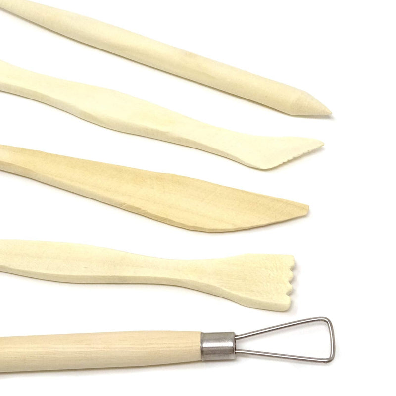 Honbay 5-Piece Wooden Mini Modeling Tools Clay Sculpture Tools for Cutting, Carving and Smoothing - NewNest Australia