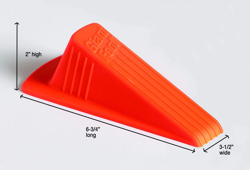 Master Manufacturing Safety Orange Giant Foot Door Stop, Heavy Duty Rubber Wedge Design, Made in the USA, Doors Up to 2" Clearance (00965), 1-Pack - NewNest Australia