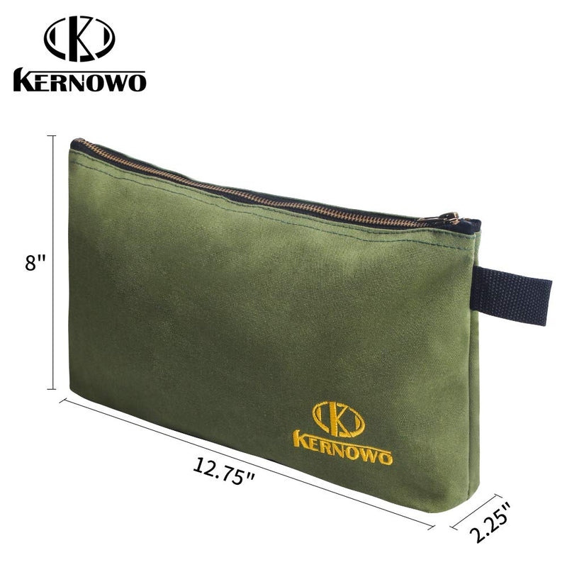 4 Pack Upgrade Zipper Canvas Tool Pouch, 20 oz Heavy Duty Tool Bag, Water Resistant Utility tools Organizer, 12.75 X 8 X 2.25 inch Spacious Storage Pouches with Dependable Brass Zippers by KERNOWO - NewNest Australia
