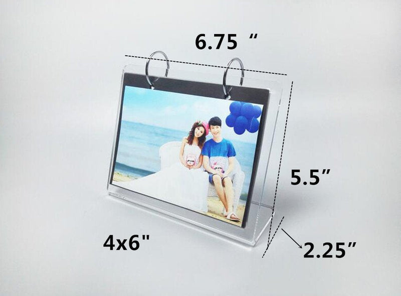 Clear Slant Back Acrylic Sign Holder,Frames Desktop Display Holder"L" Type with Vertical Stand Menu Holders,Photo Clip 13 Shows 26 Photos Photography Studio/Album Horizontal 4x6" - NewNest Australia