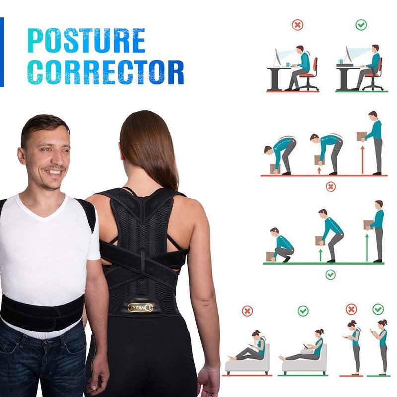 Back Support Belts Posture Corrector Back Brace Improves Posture and Provides for Lower and Upper Back Pain Men and Women (S) Small (Pack of 1) - NewNest Australia